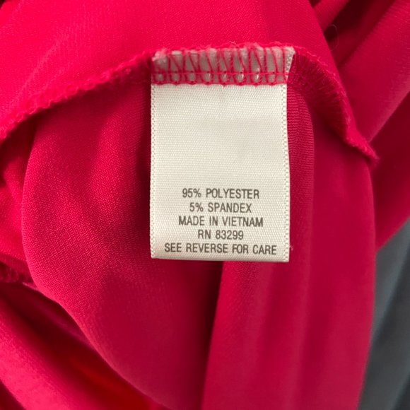 DRESSBARN Hot Pink Corporate Stretchy Wrap Dress Sz 6 - Picture 9 of 12